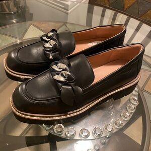 Nordstrom Black Loafers with Silver Accent